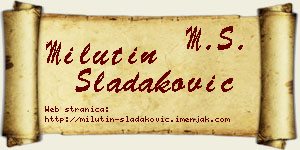 Milutin Sladaković vizit kartica
